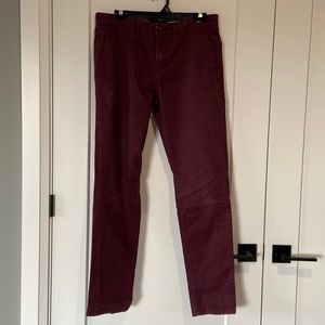 Women’s Guess Jeans Pants Soft Size 30 Burgundy Slim Fit Pockets Buttons Zipper